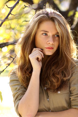 Naklejka premium Portrait of a young beautiful woman