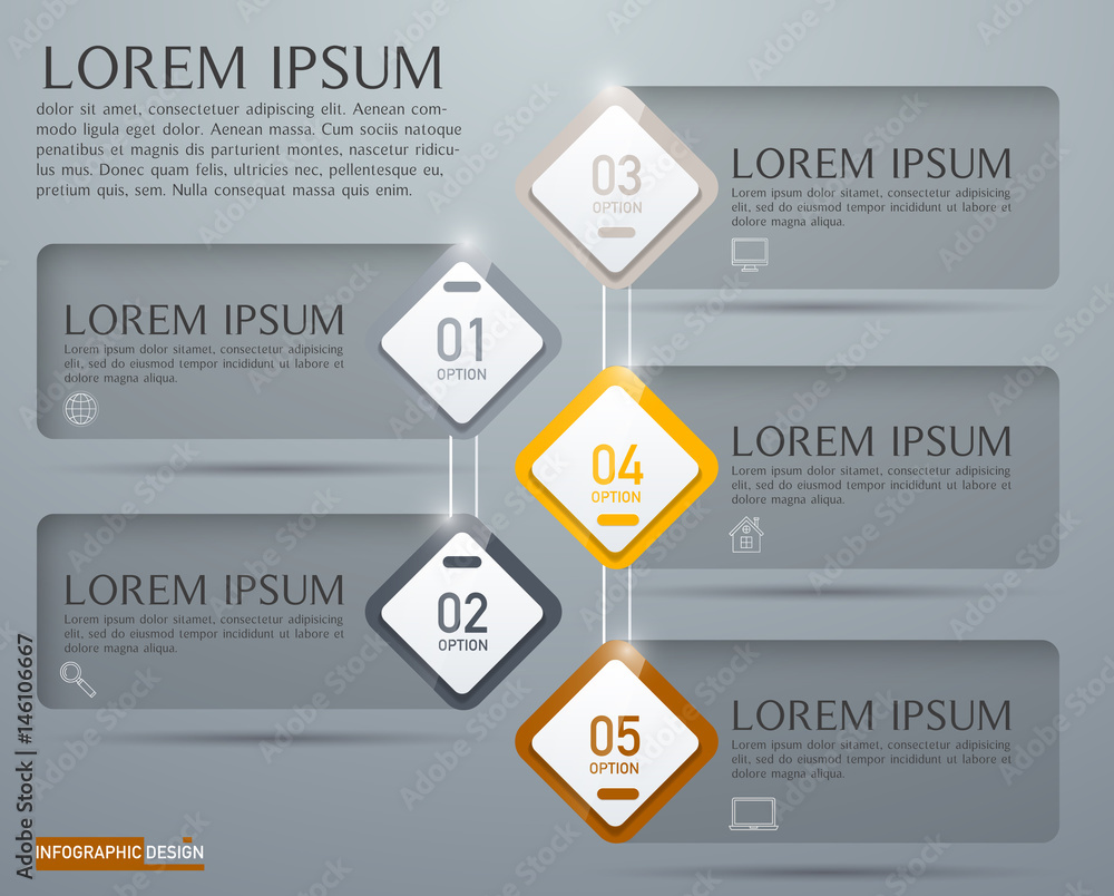 Wall mural vector element for infographic design,presentation and chart,abstract background-06
