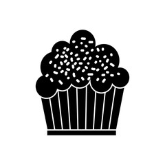 sweet cupcake icon over white background. vector illustration