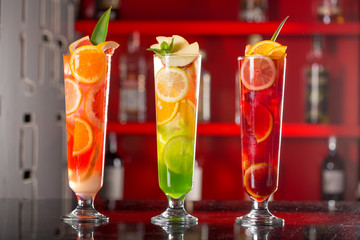 Fresh cocktail juice made of oranges