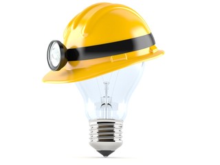 Miner helmet with Light bulb