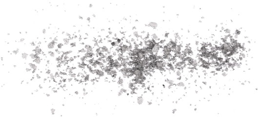 Black volcanic salt pile isolated on white background