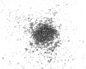 Fototapeta premium Black volcanic salt pile isolated on white background