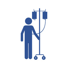 color silhouette pictogram person hospitalized icon flat vector illustration