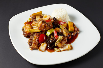 Carp in sweet and sour sauce. Asian food. Asian cuisine.