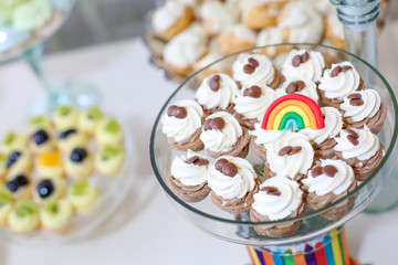 Close up detail of sweets on a candy bar