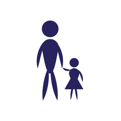 Father and son pictogram flat icon family concept