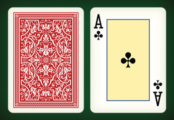 Ace of clubs - playing cards vector illustration