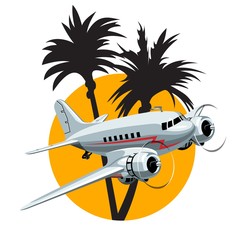 Vector Cartoon Retro Plane. Available EPS-10 vector format separated by groups for easy edit