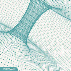 Abstract tunnel grid. 3d vector illustration. Can be used as digital dynamic wallpaper, technology background.