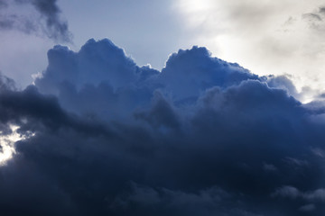 Dramatic sky and clouds aerial view