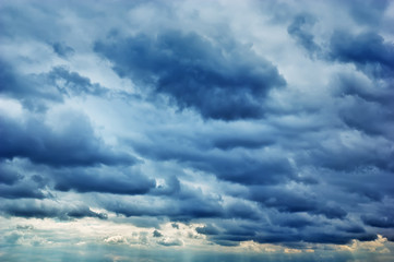 dark storm clouds. overcast sky