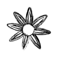 Flower isolated vector black icon, illustration design