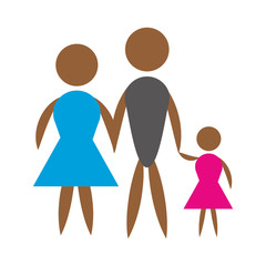 Family, pictogram father, mother and son vector illustration design