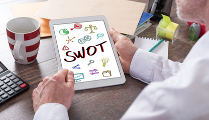 Swot concept on a tablet