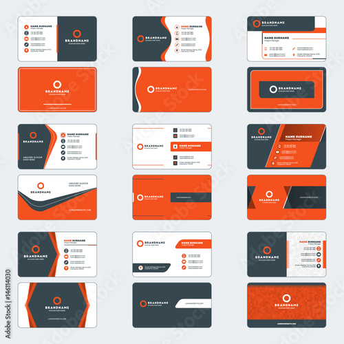 set of modern business card print templates horizontal business cards red and black colors - 40 Horizontal Business Cards Good set of modern business card print templates horizontal business cards red and black colors - 40 Horizontal Business Cards Good