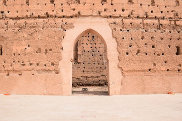 Arched door- Badii Castle-Marrakech