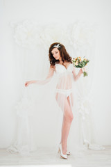 Boudoir bride's morning