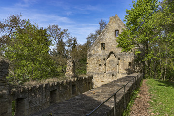 Fototapeta na wymiar World Heritage ruins of the Disibod monastery on the Disibodenberg, Home of Saint Hildegard of Bingen.