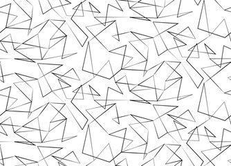 Pattern with black abstract lines on the white background