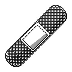 grayscale silhouette with adhesive band health element vector illustration