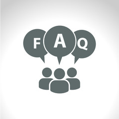 Pictogram of question mark. FAQ icon. Information exchange theme icon. Vector, flat, eps 10