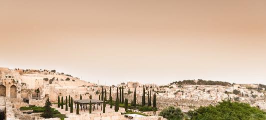 Old city Jerusalem. Retro vintage picture