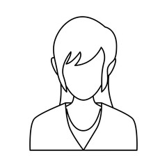 Woman faceless profile flat vector illustration design