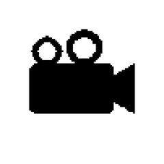 Vector  of video camera icon 8 bit pixel. EPS8 .