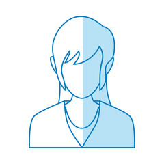 Woman faceless profile flat vector illustration design