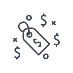 Price tag ecommerce line icon