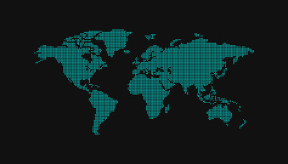 Fototapeta premium Dotted world map vector illustration.