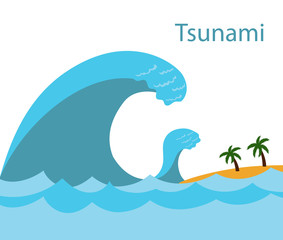 Tsunami. A big wave.