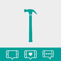 hammer icon stock vector illustration flat design