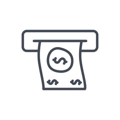 atm cash money finance line icon