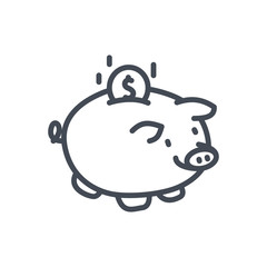 piggybank finance line icon