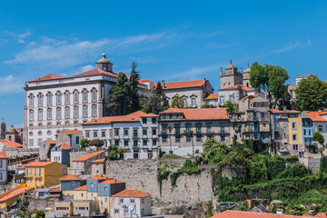 Fototapeta na wymiar Cathedral Da Se, Episcopal Palace in background. Porto, Portugal