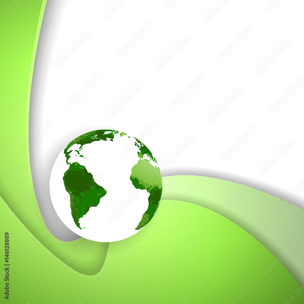 Poster colorful vector wavy background with globe. bright abstract illustration. elements for your design. 