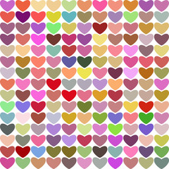 Hearts multicolored bright vector background