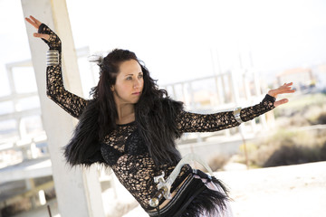 Beautiful exotic belly dancer woman