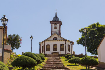 Naklejka premium Capela da escadaria da cidade de serro minas gerais