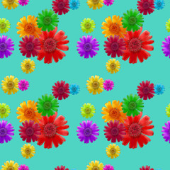 Cosmos. Texture of flowers. Seamless pattern for continuous replicate. Floral background, photo collage for production of textile, cotton fabric. For use in wallpaper, covers.