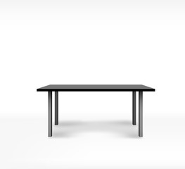 Empty black top table on isolated background. Template desk

