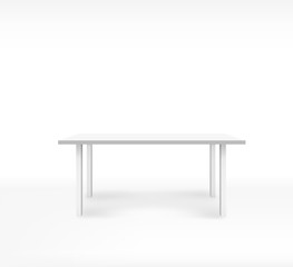 Empty white top table on isolated background. Template desk
