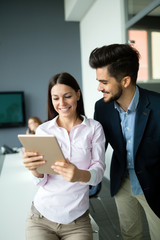 Young smart business people meeting in business office