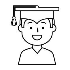 graduated avatar character icon vector illustration design