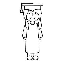 graduated avatar character icon vector illustration design