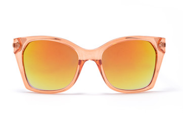 Sunglasses with transparent frame isolated on white