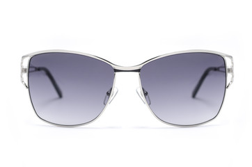 women's sunglasses with black glass isolated on white