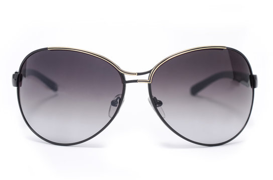 Men's sunglasses in metal frame isolated on white
